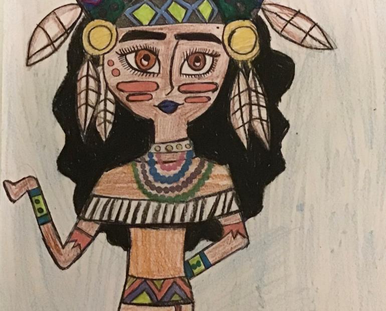  Ceci est mon œuvre d'art d'une femme indigène.