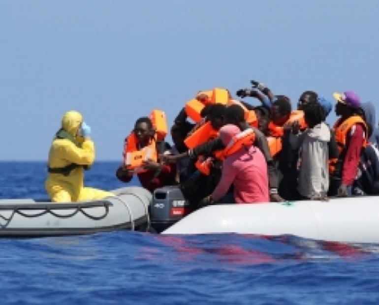 African migrants on their way to Italy