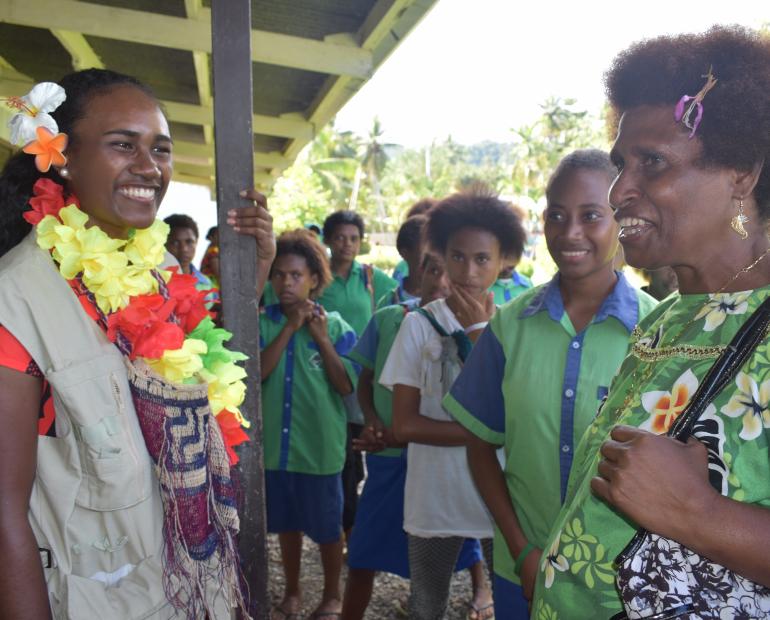 Leoshina Kariha, during one of her visits as Miss Papua New Guinea and Miss Pacific Islands 