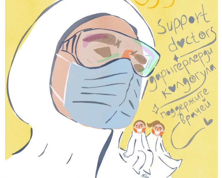 illustration of doctor during pandemic