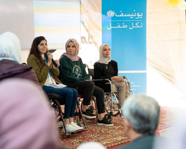 Children with disabilities, their parents and disability rights activists joined UNICEF in a Makani centre in Zarqa