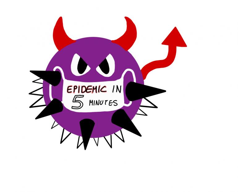 This is the official logo for the youtube channel, Epidemic in 5 minutes. 