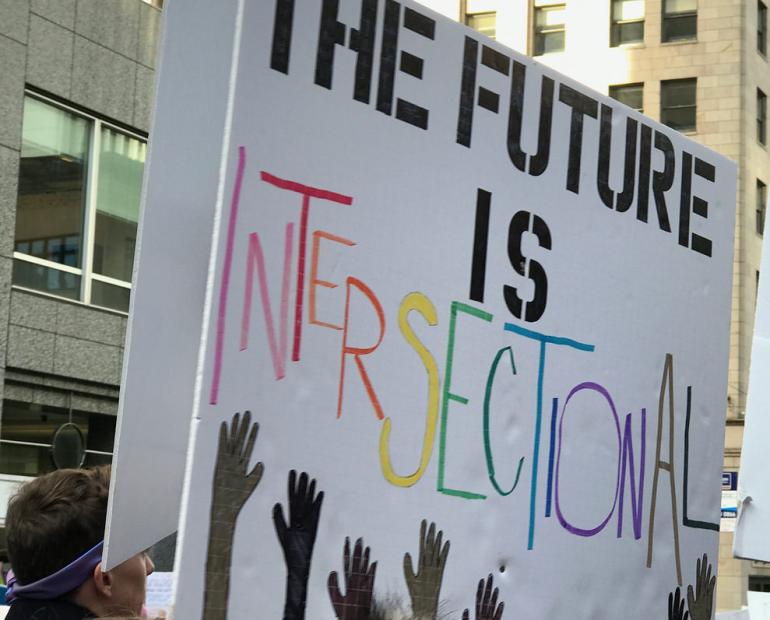 The future is intersectional sign