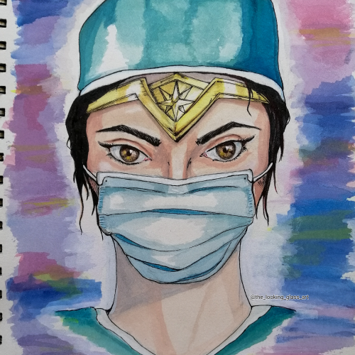 drawing of a health worker