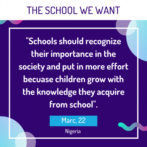 Quote from young people on education