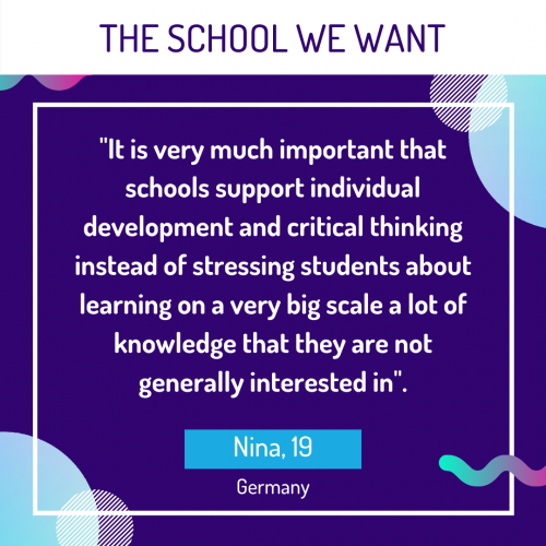 Quote from young people on education