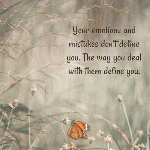Your emotions and mistakes don’t define you. The way you deal with them define you.