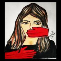 The scarlet hands of society is silencing a woman's voice.
