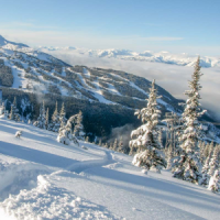 The snowy ski slopes of British Columbia, Canada. 